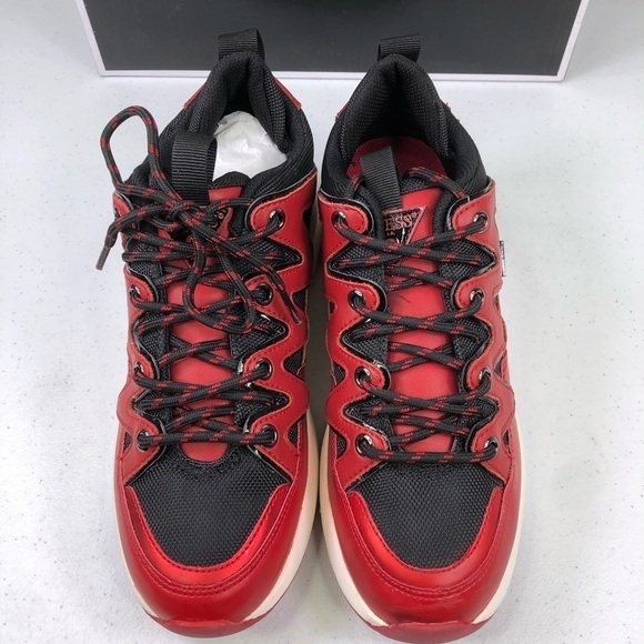 GUESS Tane Dark Red Low Top Sneakers - Picture 5 of 9